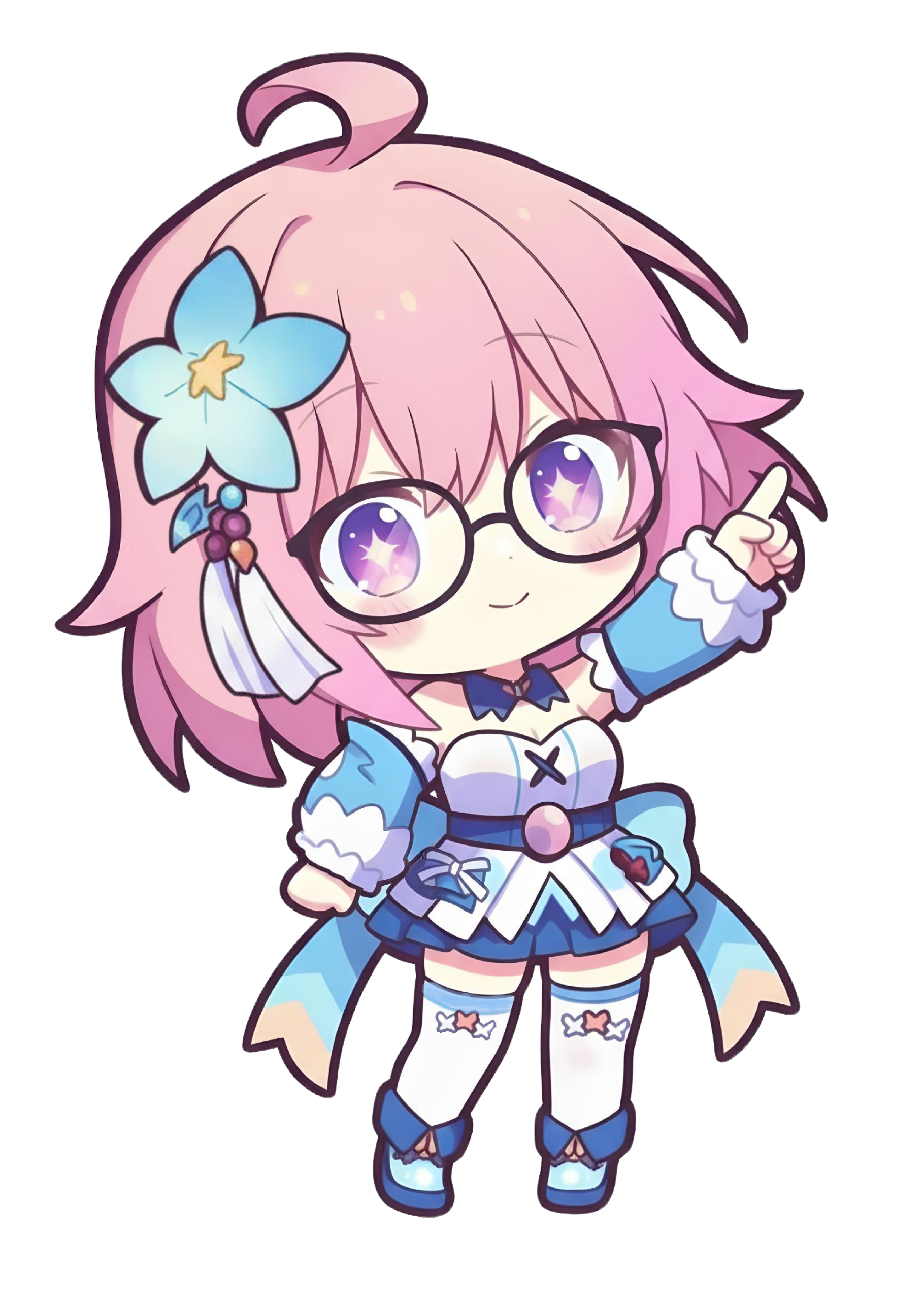 メガネをかけて説明するファニ子